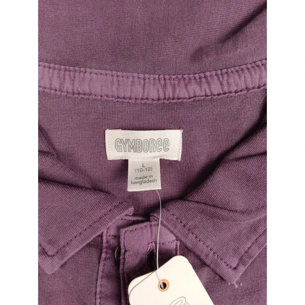 NWT Gymboree Boys Polo Shirt Size L 10-12 Purple Plum Short Sleeve Jumper
